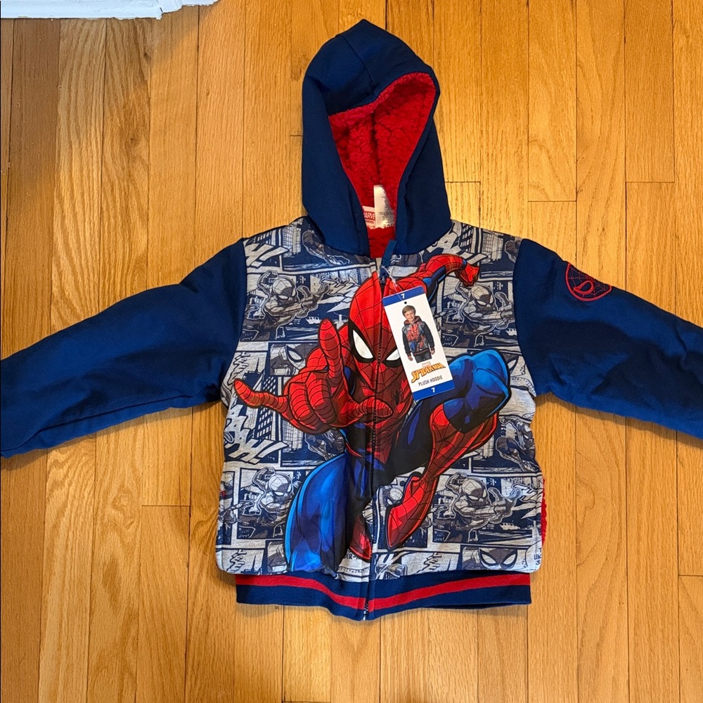 Marvel Spider-Man Graphic Puffer Jacket - Blue and Red
